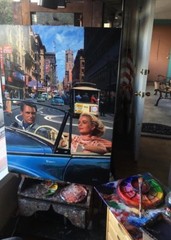 40in VANCAS POWELL MARKET San FRANCISCO Cable Car CARY GRANT GRACE MCM CANVAS