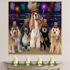 Cocker Spaniel Dog 4th of July Canvas Wall Art Independence Day Patriotic Decor