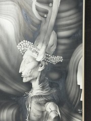 Surrealist Portrait by Endre Szasz Painting Monochrome Fantasy Figure