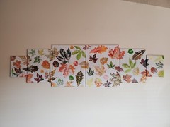 Handmade Acrylic Painting Wooden Frame 20×72 in Set of 6pcs Autumn Decor