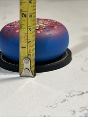 Natural Stone Mandala Dot Painting, Hand-Painted Acrylic on Rock 2”