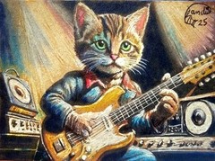 ACEO Jacob Landis Kitten Tabby ORIGINAL Art Print # Of /25 „Canned Kitty“
