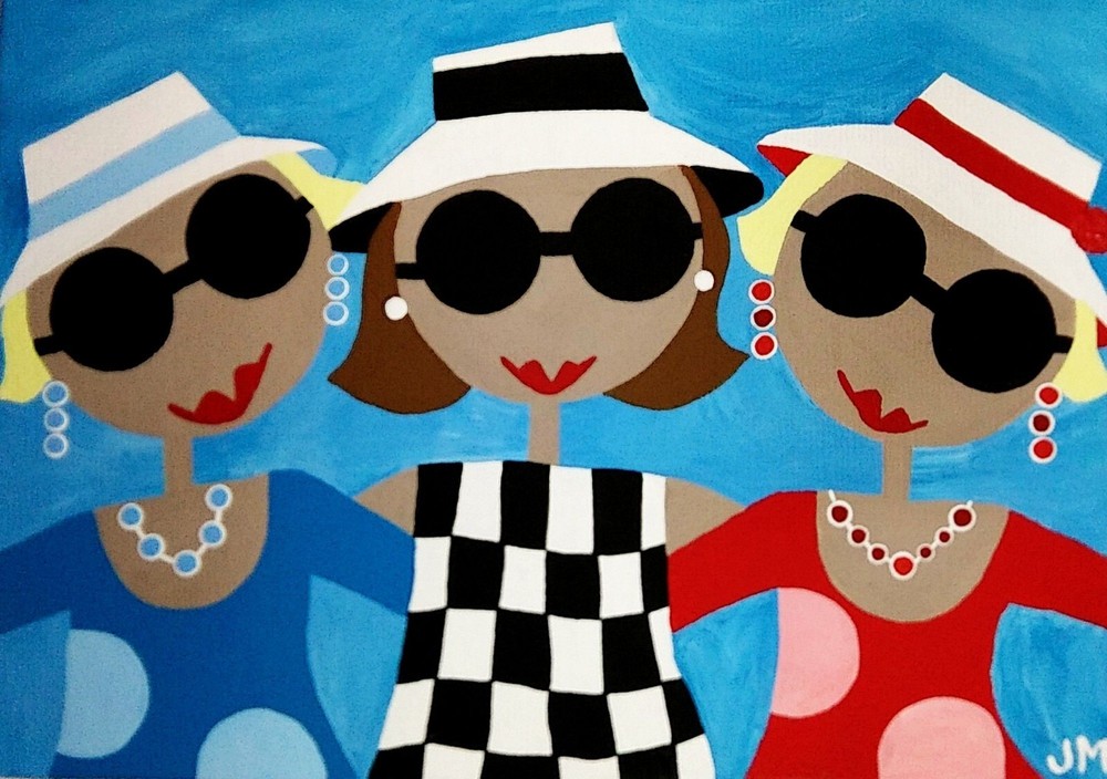 original signed painting 5×7″ keepsake friendship family gift „The Sisters“