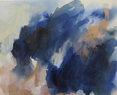 Signed abstract color field painting study 16×20 Schafer Jenni? 2015