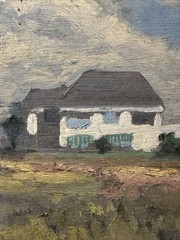 Oil On Panel Signed RODNEY And Titled On The Back “ Wheat Field – Barbizon „