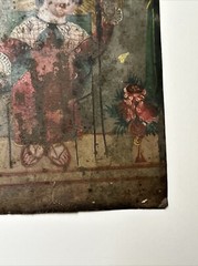ANTIQUE PAINTING RELIGIOUS ICON Retablo 19TH CENTURY PORTRAIT MADONNA METAL TIN