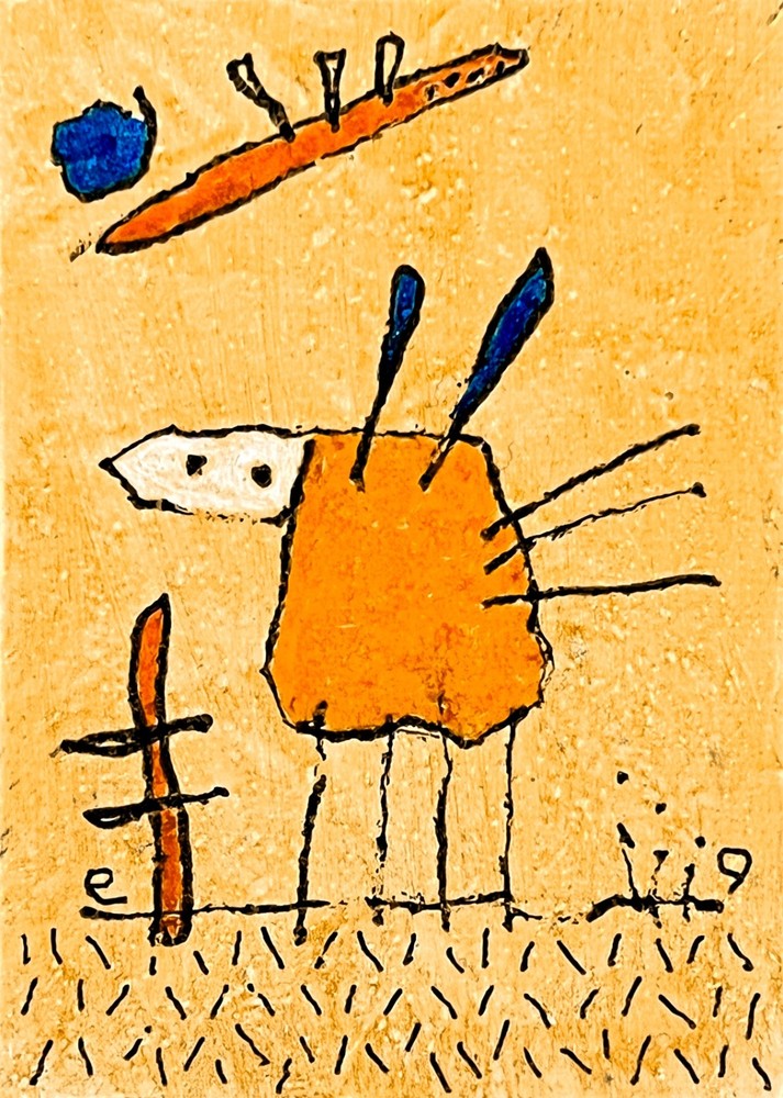 e9Art ACEO ‚the promise of wings that worked‘ outsider childlike art brut naive