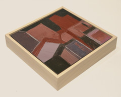 Mid-Century Modern Abstract Expressionist Oil Painting, Textured Framed Wall Art