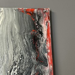 Canvas Painting 16 X 20 Black Red Gothic Acrylic Signed Titled Haunted Attic