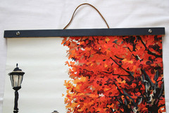 COMPLETED Autumn Rain Bridge Europe Fall Paint-by-number Kit 20-3/4″ x 15-5/8-SU