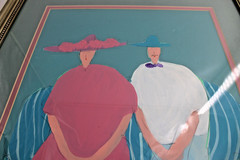 Original signed JIM N. HILL Acrylic Painting of Seated Couple, Texas artist 1984