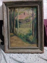 Antique Oil Painting Signe M.Hole 37 Size 17 3/4 X 23 1/2 X 1 3/4 Sold As Is Use