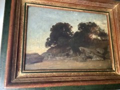 19th Century Camille COROT Landscape ROCKS FONTAINEBLEAU 1860’S Oil Painting