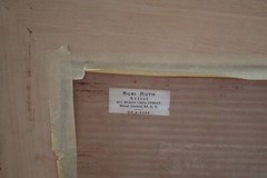 Vintage Rubi Roth framed oil pastel watercolor painting market scene 16.5″x31″