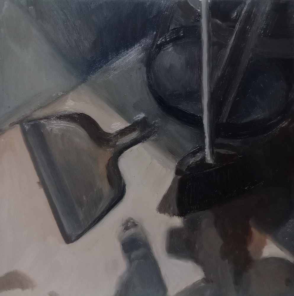 Oil Painting „Dust Pan“ 6″x6“ Oklahoma artist by Bryce K