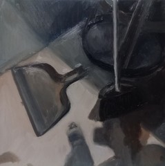 Oil Painting „Dust Pan“ 6″x6“ Oklahoma artist by Bryce K