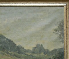 Rudolf Allwardt Oil Painting On Canvas On Board – Landscape With Figures