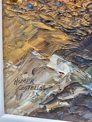 Mid Century Post Impressionist Homer Costello Oil Painting 45 1/2″ X 29 1/2″