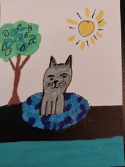 G.A.Titan Acrylic Painting IMPRESSIONISM Whimsical Puppy Dog