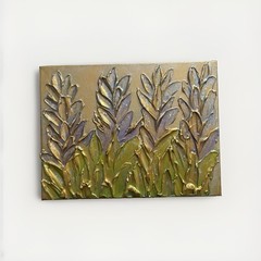 Acrylic painting on canvas – lavender flowers with rhinestone strip