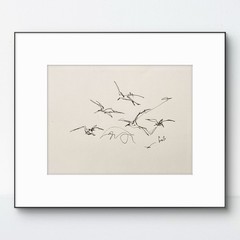Original Abstract MInimalism 9×12 Flying Birds Handmade Signed Bedroom Decor 20