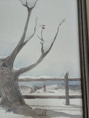 JOAN IRVING PAINTING LISTED FAMOUS WOMAN ESTATE LANDSCAPE WINTER AMERICAN RARE