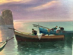 Artist Cirlque Sailing Boats circa 1950s Oil On Canvas