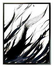 LOVELESS – „MIDNIGHT FLOW“ B & W original acrylic on canvas 11 X 14 COA