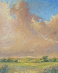 Storm approaching Prairie Big Clouds oil painting Margaret Aycock Original