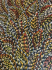 Roseanne Morton Petyar, Authentic Aboriginal Art.Size,120cm x 60cm Medicine Leaf