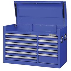 Westward 32H841 Westward Top Chest, 11-Drawers, Powder Coated Blue, 41.5″ W X