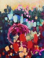 OOAK Original Acrylic Abstract Painting Art Landscape 24×24 Vibrant