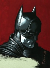 Batman Portrait Painting – Original Gouache Painting – DC Comic Book Art