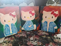 Original Hand-Painted Yakuza Baddie Hello Kitty #1 pochacco my melody Painting