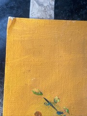 Vintage Oil Painting Still Life Flowers Signed Gloria Pre-owned 1974 9″ x 12″