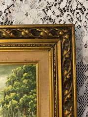 Vtg oil on Panel painting Landscape tree florida bayou gold gilt frame Signed