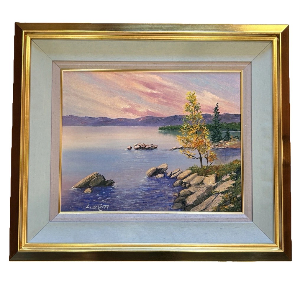 Linda De Curtis Original Oil Painting “Sand Harbor” Lake Tahoe Framed Signed