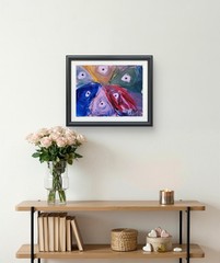 Fish Of Color Abstract Expressionist Original Painting 9×12 Paper