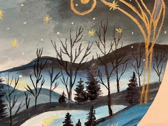 10″ Circular Oil Painting on Canvas….“Winter Wonderland“