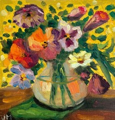 Flowers Painting Original Oil Impasto Still Life Signed Floral Canvas Wall Art