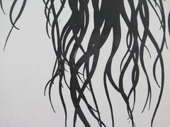 Signed Large Drawing Cristina Bullio Female Portrait Black Hair c5 50×70 cm