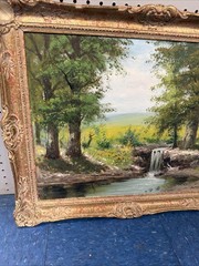 B. Brenner Signed Original Oil Painting – Framed Mid-Century Style Art