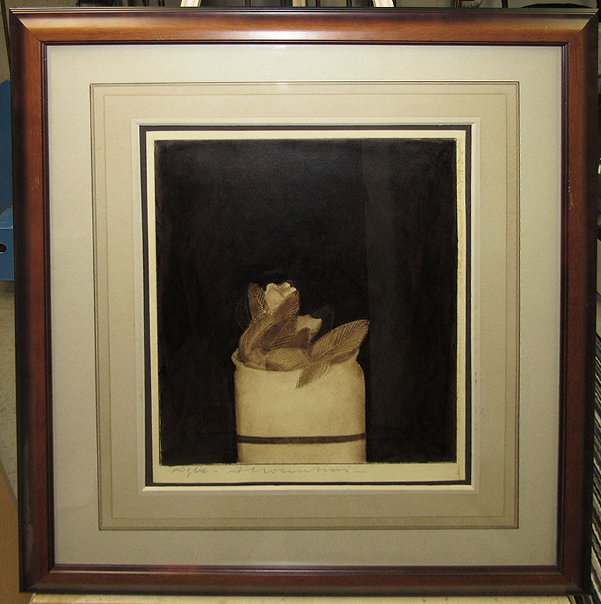 Alessandro Nocentini Italian Modernist Vase of Leaves Listed Florence Artist