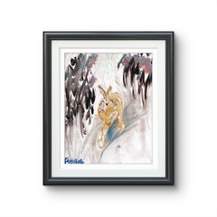 Hare Run Original Expressionism Acrylic Abstract Canvas