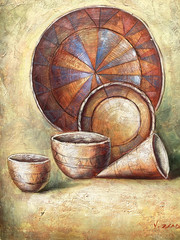Original Oil Painting – Native American Pottery