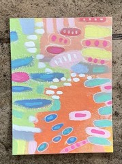 Aceo By Kenna Abstract Art Collector Card Painting Original 2.5” X 3.5” Signed