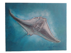 Original Acrylic Painting 11×14 Stingray Beach House Seaside Coastal Wall Art