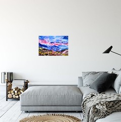 Appalachian Flowering Montains Original Oil impasto Painting Canvas Landscape