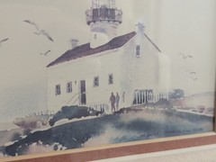 Original Vtg Watercolor Painting San Diego Point Loma Lighthouse Signed Frances