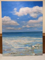 Large Original Ocean Beach Painting On Canvas by Kanayo Ede